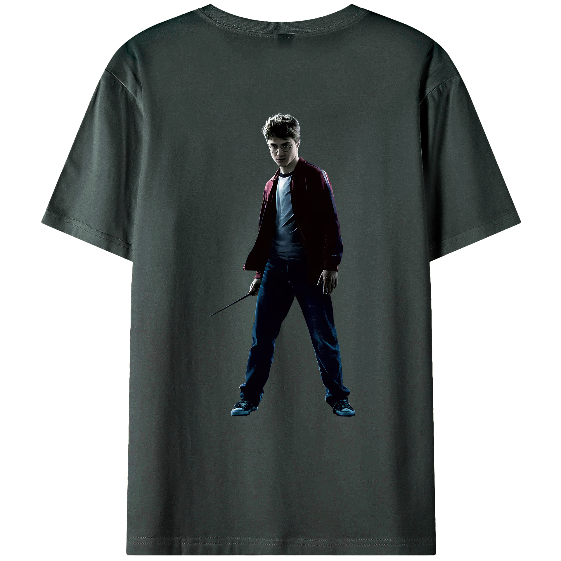 （画像用） Harry Potter ハリー・ポッターシリーズ 綿100％ メンズ半袖Tシャツ（バックプリント） 通気性